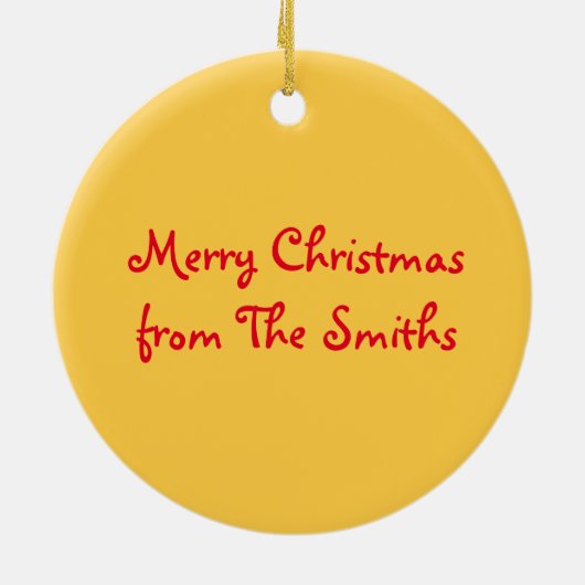 Merry KerstYellow Bell Holiday Sugar Cookie Keramisch Ornament (Achterkant)