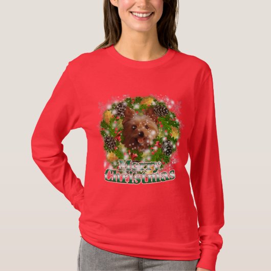 Merry KerstYorkie T-shirt (Voorkant)