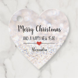 Merry Kerstzilver glitter Bedankjes Labels