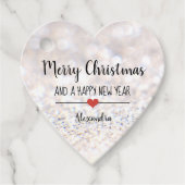 Merry Kerstzilver glitter Bedankjes Labels (Voorkant)