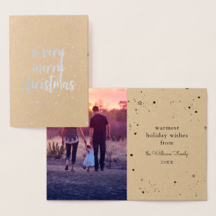 Merry Kerstzilver Star Sprinkle Folie Kaarten