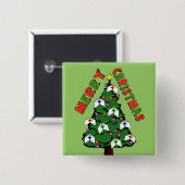 Merry Kerstzurse Pet Boom Vierkante Button 5,1 Cm (Voorkant /achterkant)