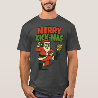 Merry Kick-Mas Funny Christmas Football T-shirt