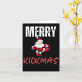 Merry Kick-mas Grappig Kerstman Karate Kaart (Gele Bloem)