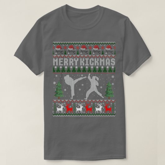 Merry Kickmas aekwondo Funny Kerstmis Ugly Sweate T-shirt (Design voorkant)