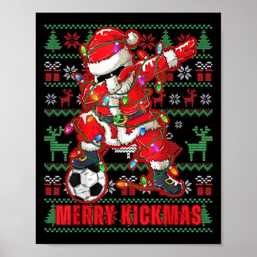 Merry Kickmas Christmas Voetbal Ugly Youth Swe Poster (Voorkant)