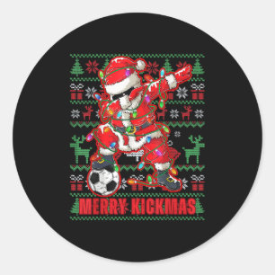 Merry Kickmas Christmas Voetbal Ugly Youth Swe Ronde Sticker