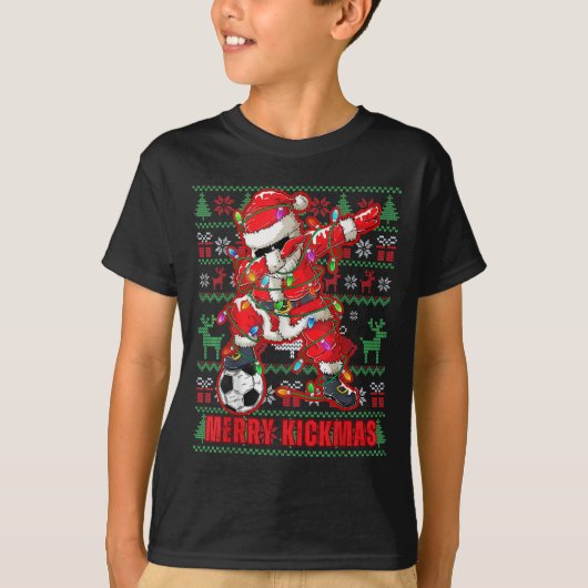 Merry Kickmas Christmas Voetbal Ugly Youth Swe T-shirt (Voorkant)