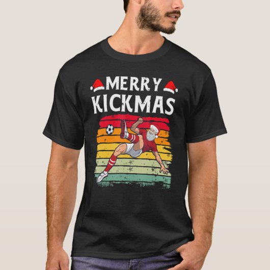 Merry Kickmas Football Player Kerstmis de T-shirt (Voorkant)