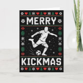 Merry Kickmas Funny Christmas Soccer Xmas  Kaart (Voorkant)