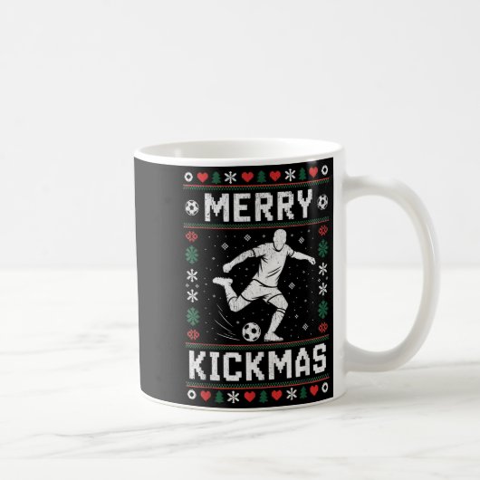Merry Kickmas Funny Christmas Soccer Xmas  Koffiemok (Rechts)