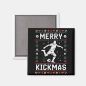 Merry Kickmas Funny Christmas Soccer Xmas  Magneet (Voorkant / Achterkant)