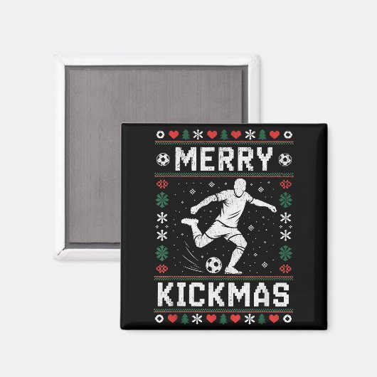 Merry Kickmas Funny Christmas Soccer Xmas  Magneet (Voorkant / Achterkant)