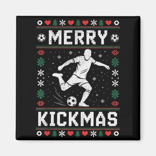 Merry Kickmas Funny Christmas Soccer Xmas  Magneet (Voorkant)