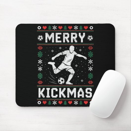 Merry Kickmas Funny Christmas Soccer Xmas  Muismat (Met muis)