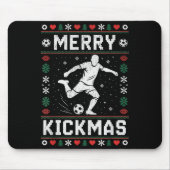 Merry Kickmas Funny Christmas Soccer Xmas  Muismat (Voorkant)
