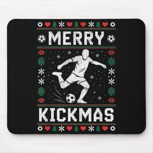 Merry Kickmas Funny Christmas Soccer Xmas  Muismat (Voorkant)