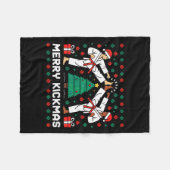 Merry Kickmas Funny Karate Jiu Jitsu Ugly Christma Fleece Deken (Voorkant (Horizontaal))