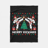 Merry Kickmas Funny Karate Jiu Jitsu Ugly Christma Fleece Deken (Voorkant)