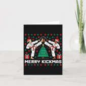 Merry Kickmas Funny Karate Jiu Jitsu Ugly Christma Kaart (Voorkant)