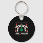 Merry Kickmas Funny Karate Jiu Jitsu Ugly Christma Sleutelhanger (Voorkant)