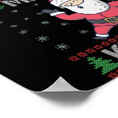 Merry Kickmas Funny Karate Santa Kerstfamilie Poster (Hoek)