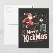 Merry Kickmas Funny Santa Claus Voetballiefhebbers Briefkaart (Voorkant / Achterkant)