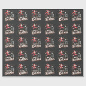 Merry Kickmas Funny Santa Claus Voetballiefhebbers Cadeaupapier (Vlak)
