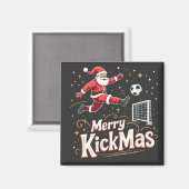Merry Kickmas Funny Santa Claus Voetballiefhebbers Magneet (Voorkant / Achterkant)