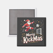 Merry Kickmas Funny Santa Claus Voetballiefhebbers Magneet (Voorkant / Achterkant)