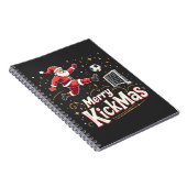 Merry Kickmas Funny Santa Claus Voetballiefhebbers Notitieboek (Rechterzijde)