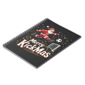 Merry Kickmas Funny Santa Claus Voetballiefhebbers Notitieboek (Linkerzijde)