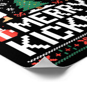 Merry Kickmas Karate Jiu Jitsu Ugly Christmas Desi Poster (Hoek)
