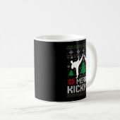 Merry Kickmas Karate Jiu Jitsu Ugly Christmas Xmas Koffiemok (Voorkant rechts)
