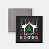 Merry Kickmas Karate Jiu Jitsu Ugly Christmas Xmas Magneet (Voorkant / Achterkant)