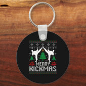 Merry Kickmas Karate Jiu Jitsu Ugly Christmas Xmas Sleutelhanger (Voorkant)