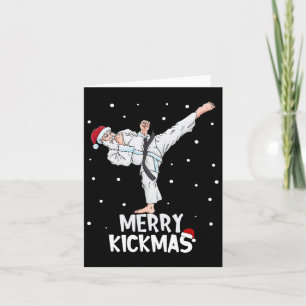 Merry Kickmas Karate Santa Claus Martial Arts Chri Kaart