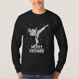 Merry Kickmas Karate Santa Claus Martial Arts T-shirt