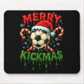 Merry Kickmas Soccer Christmas Candy Cane Ice Crea Muismat (Voorkant)