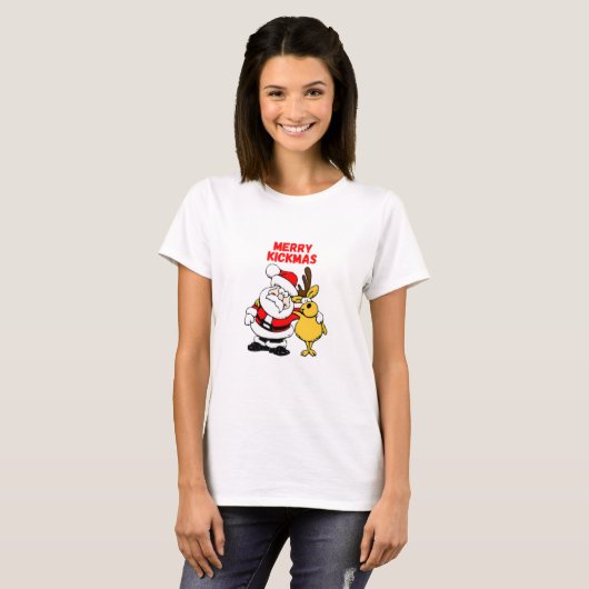 Merry Kickmas T-shirt (Voorkant volledig)