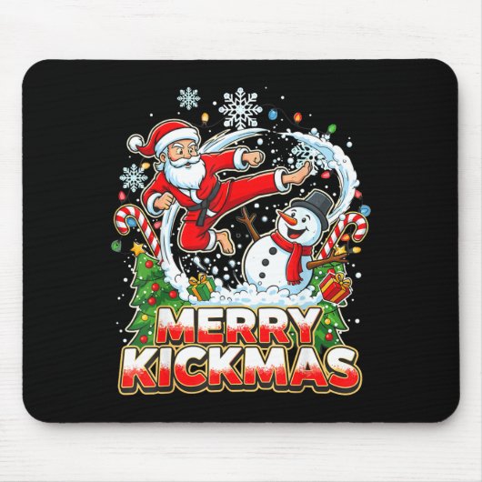 Merry Kickmas Ugly Christmas Jiu Jitsu Funny Santa Muismat (Voorkant)