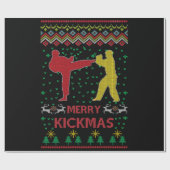 Merry Kickmas Ugly Kerstmis Karate Jiu Jitsu Cadeaupapier (Vlak)