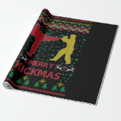 Merry Kickmas Ugly Kerstmis Karate Jiu Jitsu Cadeaupapier (Uitgerold)
