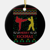 Merry Kickmas Ugly Kerstmis Karate Jiu Jitsu Keramisch Ornament (Voorkant)