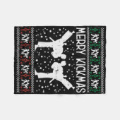 Merry Kickmas Ugly Kerstmis Karate Jiu Jitsu Mart Fleece Deken (Voorkant (Horizontaal))