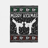 Merry Kickmas Ugly Kerstmis Karate Jiu Jitsu Mart Fleece Deken (Voorkant)