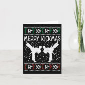 Merry Kickmas Ugly Kerstmis Karate Jiu Jitsu Mart Kaart (Voorkant)