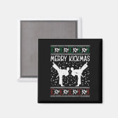 Merry Kickmas Ugly Kerstmis Karate Jiu Jitsu Mart Magneet (Voorkant / Achterkant)
