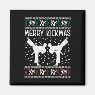 Merry Kickmas Ugly Kerstmis Karate Jiu Jitsu Mart Magneet