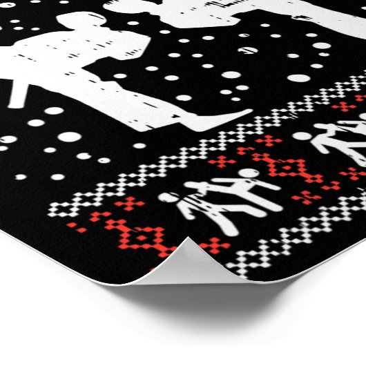 Merry Kickmas Ugly Kerstmis Karate Jiu Jitsu Mart Poster (Hoek)